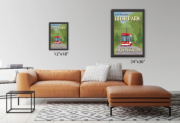 A poster of a streetcar in Toronto's High Park hangs on a wall