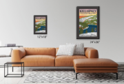 Killarney Provincal Park' white quartz cliffs shine in these posters on a living room wall.
