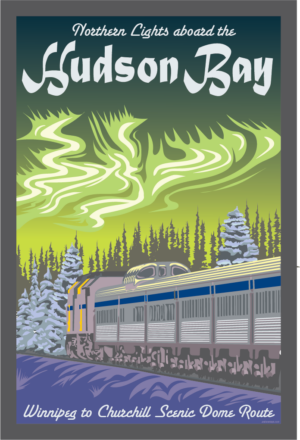 Hudson Bay Northern Lights Train VIA Rail Retro Print